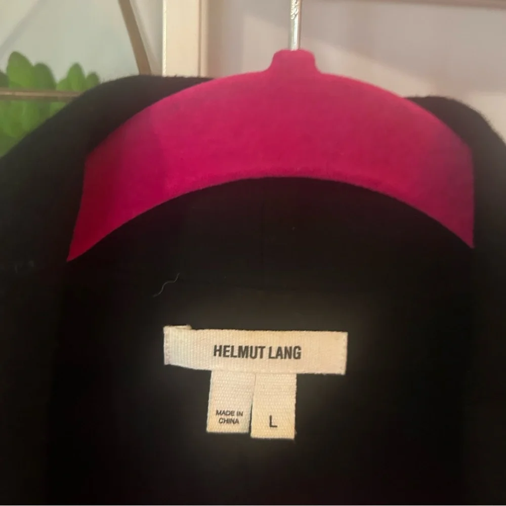 Helmut Lang Women’s Large L Black Shoulder Pads Blazer Pockets